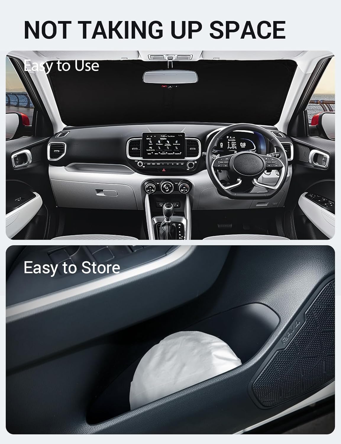 2020-2025 Hyundai Venue custom-fit sunshade - folded compact