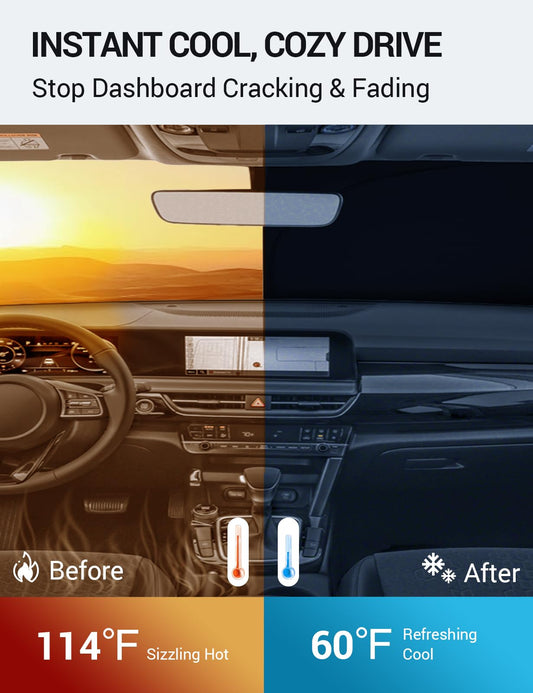 2025-2026 Nissan Kicks custom-fit sunshade - clearing mirror sensor