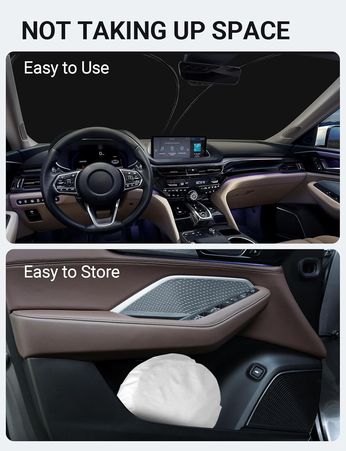 2022-2025 Acura MDX custom-fit sunshade - folded compact