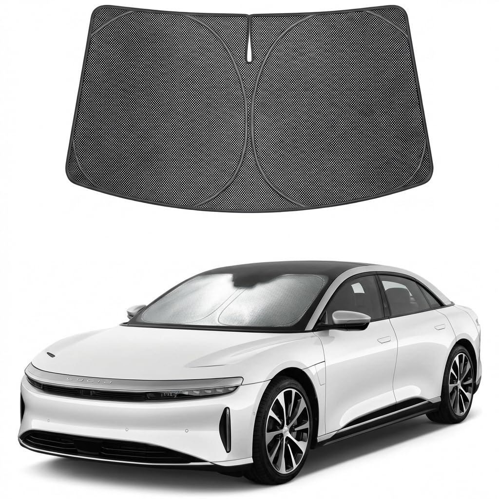 Proadsy Windshield Sun Shade Custom Fit Jeep Gladiator 2020-2026 Ice Crystal Black Front Window Sunshade UV and Heat Blocker Foldable Visor Keeps Car Cooler for Summer Parking and Daily Use