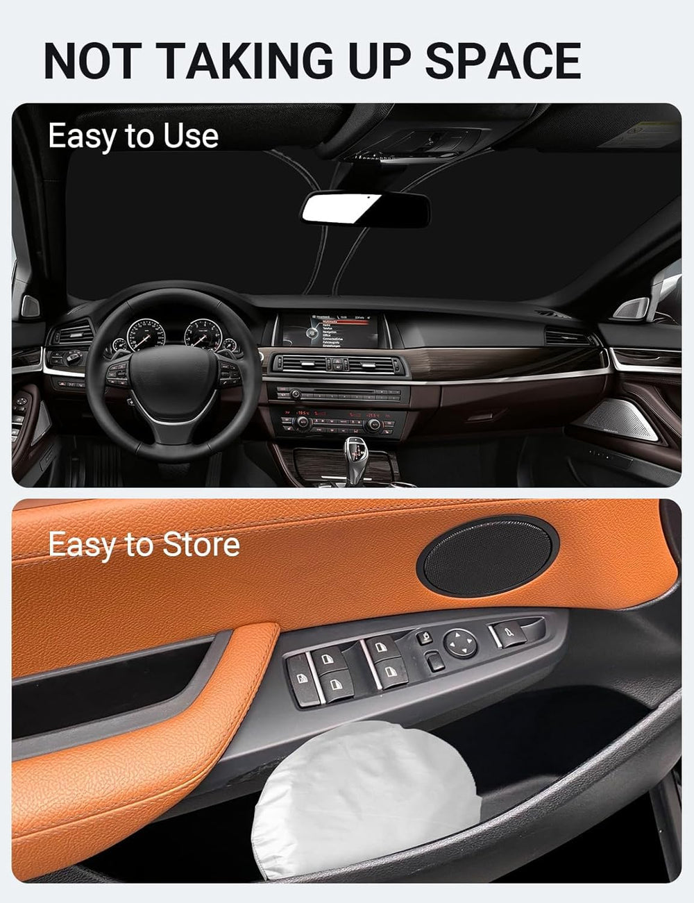 Proadsy 2025 Upgrade Windshield Sun Shade Custom Fit 2017-2011 BMW X3 4-Layer Foldable Front Sunshade Protector Sun Visor Blocks UV Rays Keep Car Cooler