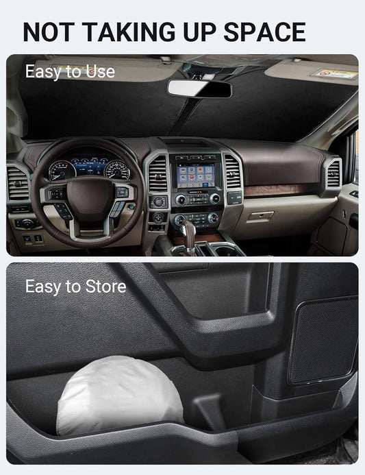 Proadsy 2026 Upgrade Front Windshield Sun Shade Foldable Sunshade Protector Custom Fit 2017-2025 2026 Ford Super Duty F-250 F250 F-350 F350 F-450 F450 F-550 F550 2Door 4Door Pickup Accessories