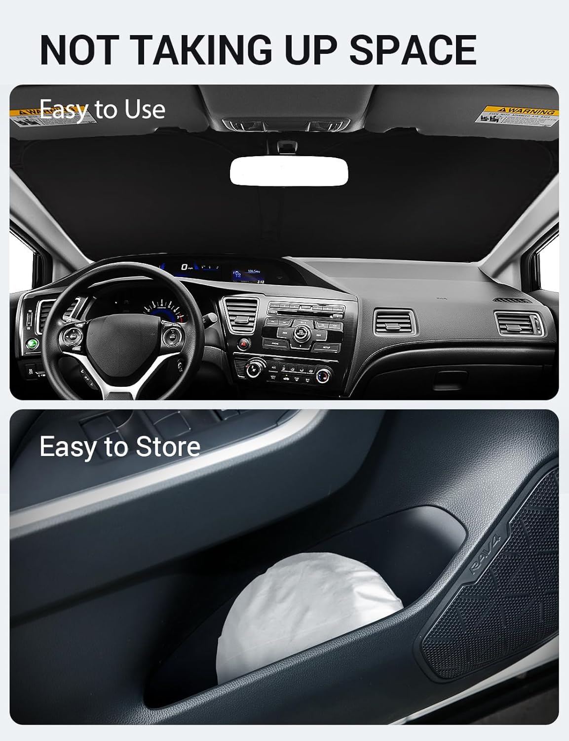 2012-2015 Honda Civic custom-fit sunshade - folded compact