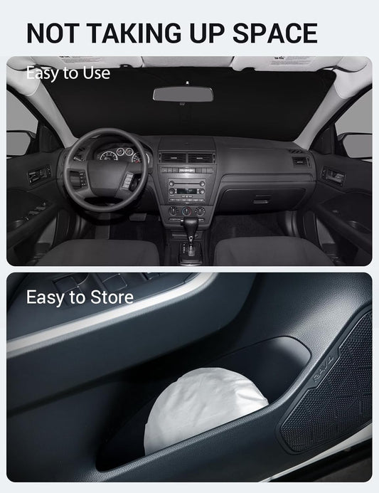 Proadsy 2026 Upgrade Windshield Sun Shade Custom Fit 2006-2012 Ford Fusion Foldable Front Sunshade Protector Sun Visor Blocks UV Rays Keep Car Cooler