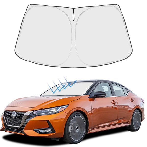 Proadsy Front Windshield Sun Shade Foldable Sunshde Protector Custom Fit 2013-2019 Nissan Sentra S, SV, SR, Sedan Accessories 2026 Upgrade
