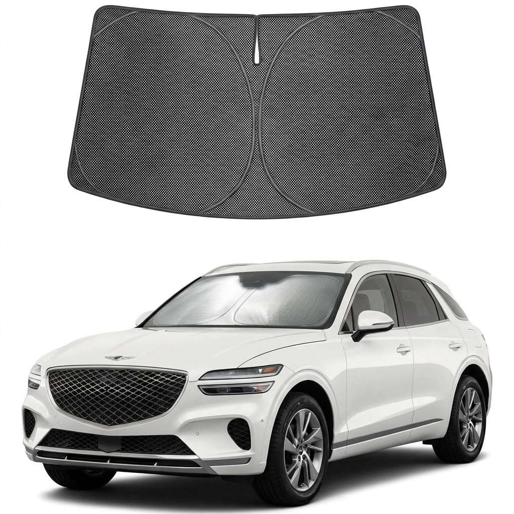 Proadsy Windshield Sun Shade Custom Fit Mazda CX-90 2024-2026 Ice Crystal Black Front Window Sunshade UV and Heat Blocker Foldable Visor Keeps Car Cooler for Summer Parking and Daily Use