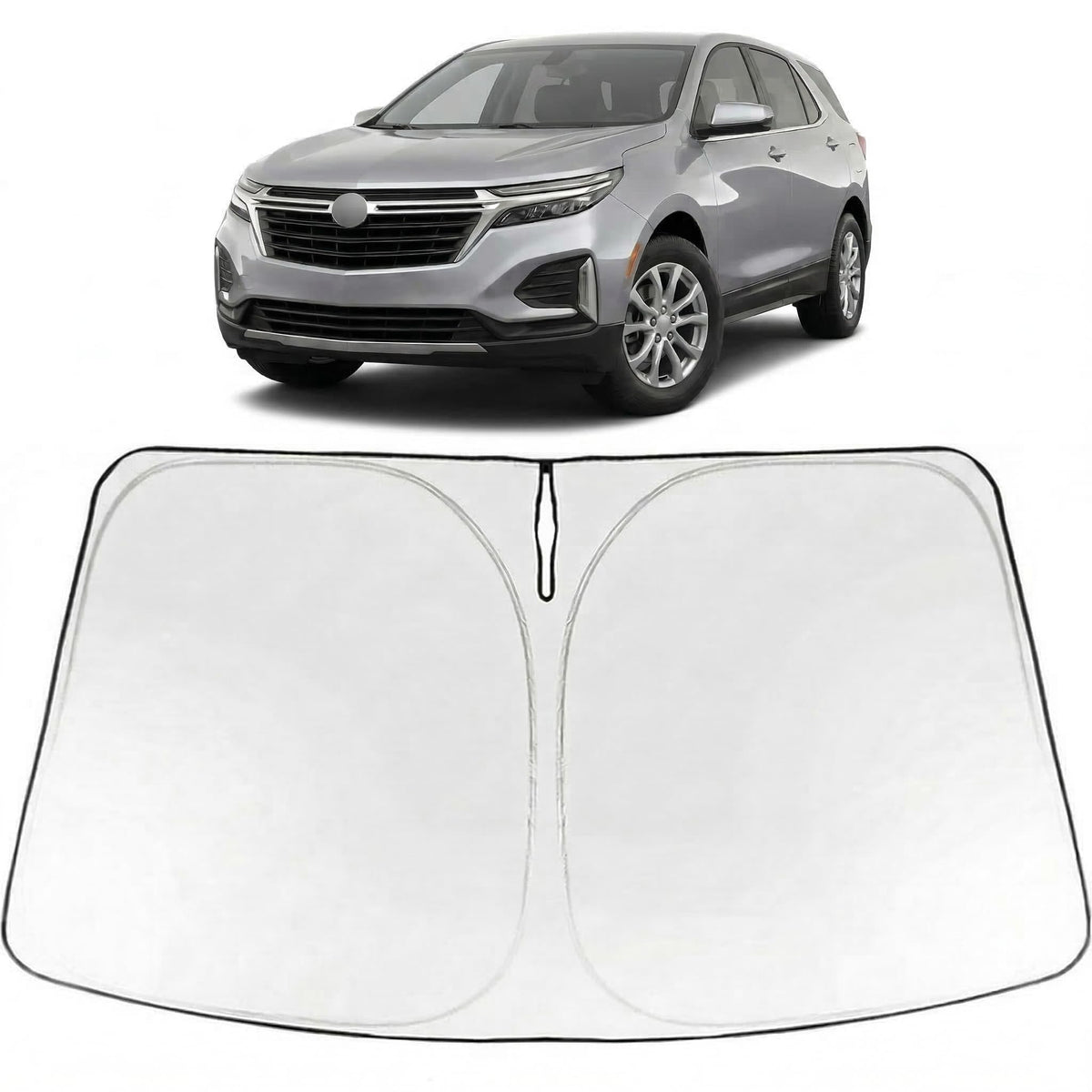 Proadsy Windshield Sun Shade for Chevrolet Equinox 2025-2026 Foldable Front Sunshade Protector Sun Visor Blocks UV Rays Keep Car Cooler Accessories