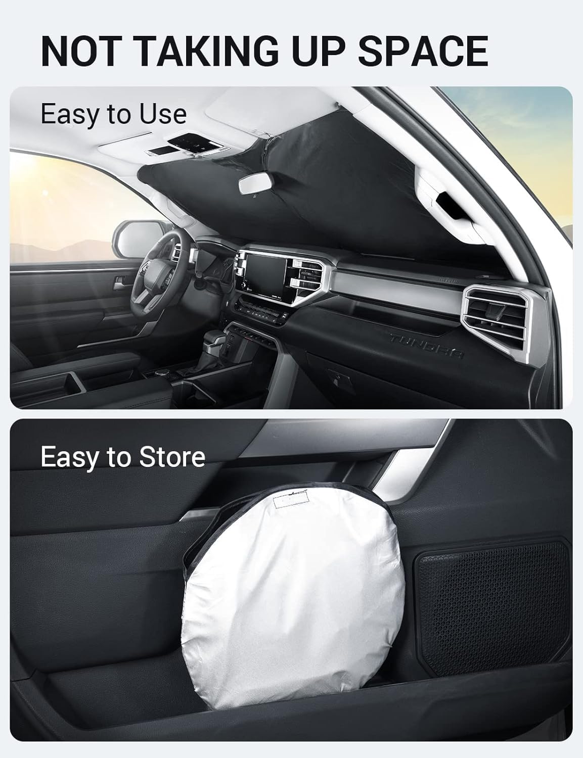 2022-2025 Toyota Sequoia custom-fit sunshade - folded compact