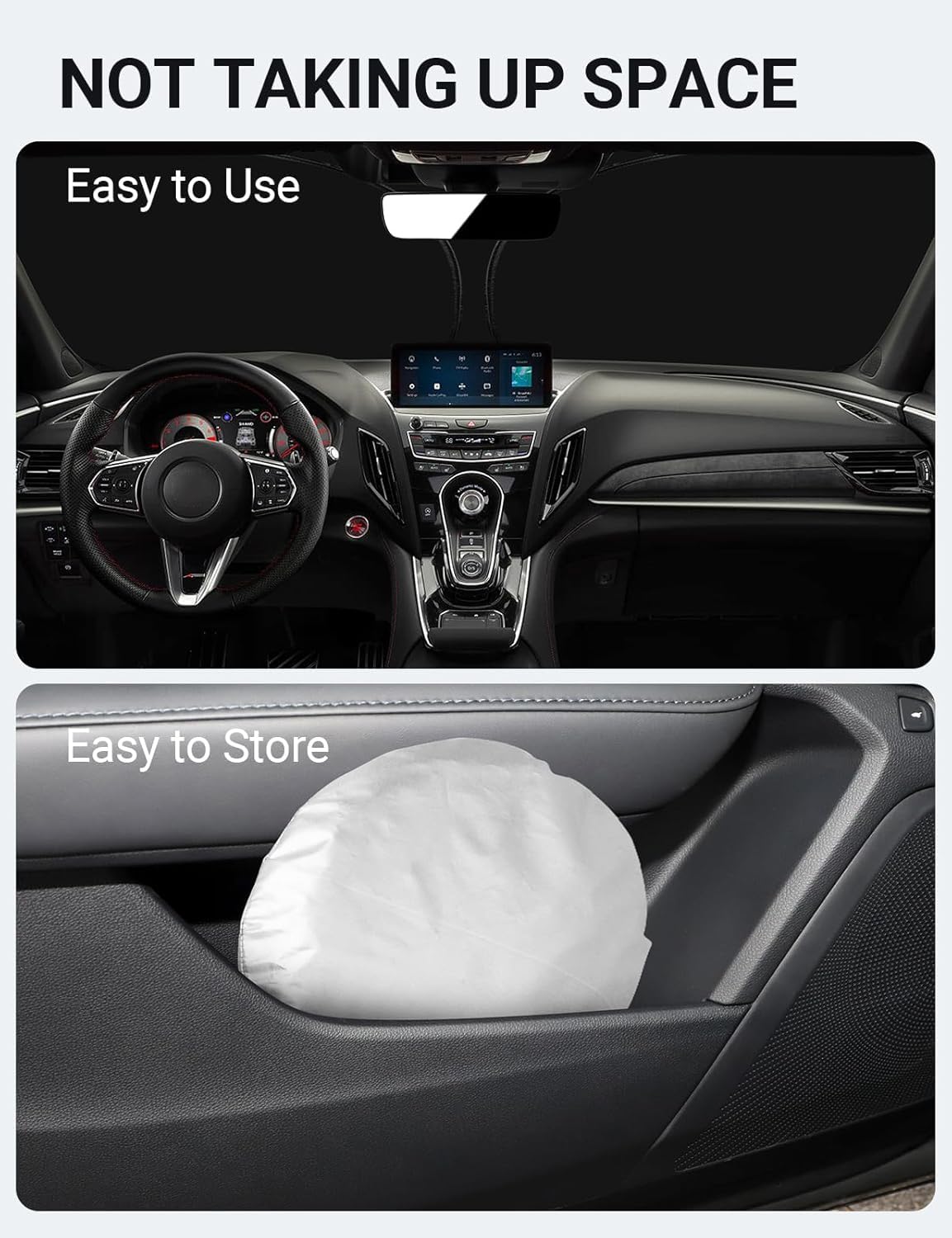 2019-2025 Acura RDX custom-fit sunshade - folded compact