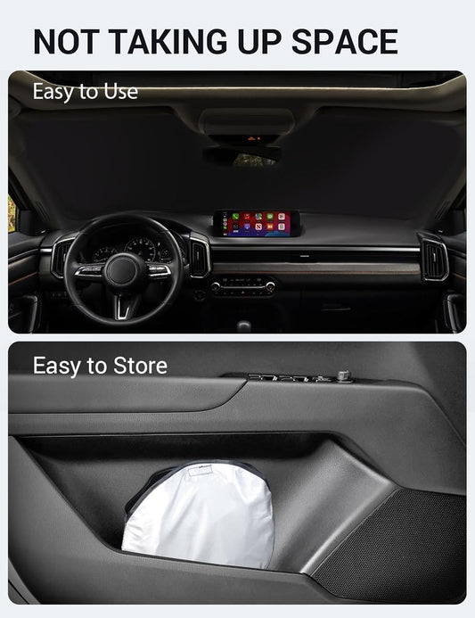 Proadsy Windshield Sun Shade for Mazda CX-50 2023 2024 2025 2026 Custom Fit Mazda CX50 SUV Foldable Front Sunshade Protector Blocks UV Rays Keep Car Cooler