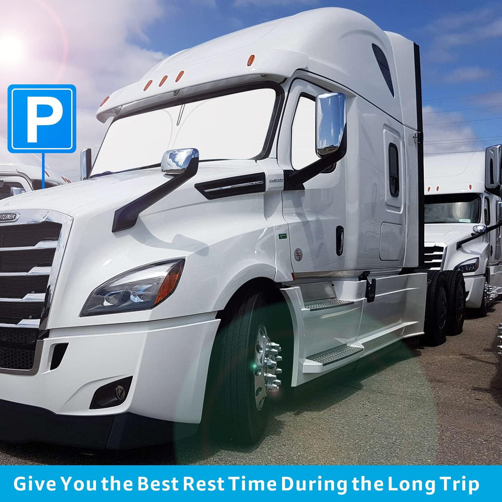 Front Windshield and Side Windows Custom Fit 2018-2024 2025 Freightliner Cascadia, Semi-Truck Semi, Commercial & Big Rig Truck Sun Shade Foldable Sun Protector Privacy Cover
