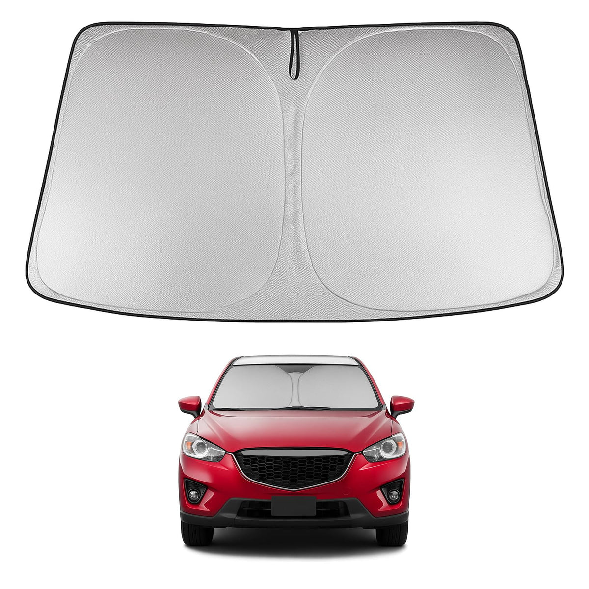Proadsy 2026 Upgrade Windshield Sun Shade Custom Fit CX-5 2013 2014 2015 2016 CX5 Front Sunshade Protector Foldable Sun Visor Blocks UV Rays Keep Car Cooler