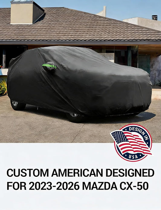 Custom fit 2023-2026 Mazda CX-50 car cover on car, American designed full exterior protection