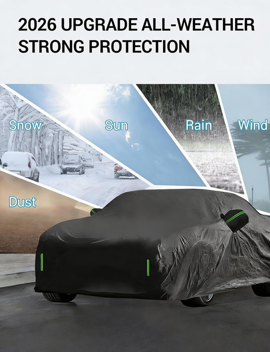 2023-2026 Toyota bZ4X custom-fit car cover - wind strap installed
