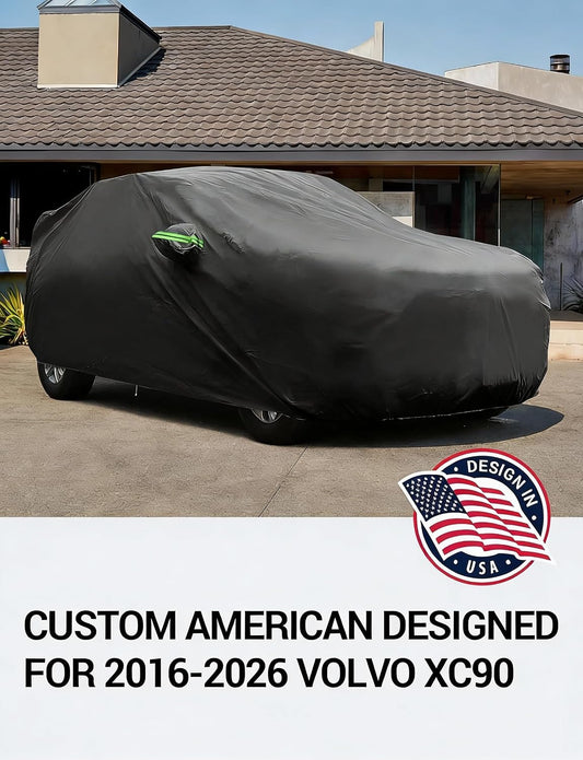 Custom fit 2016-2026 Volvo XC90 car cover on car, American designed full exterior protection