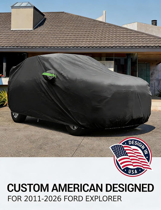 Custom fit 2011-2026 Ford Explorer car cover on car, American designed full exterior protection