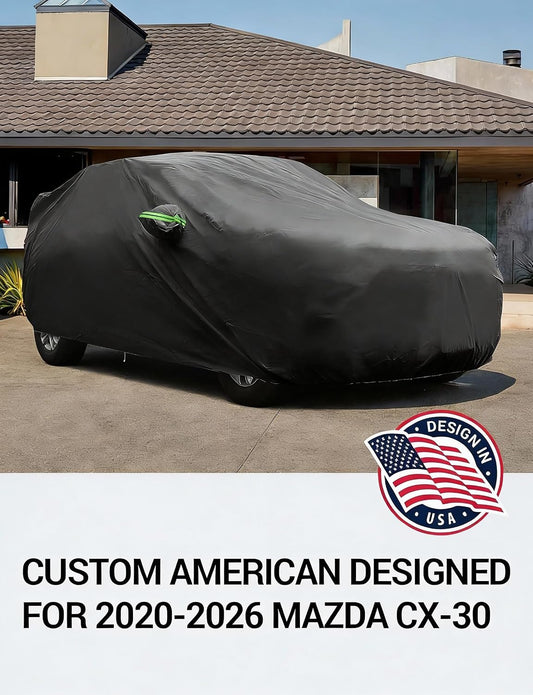 Custom fit 2020-2026 Mazda CX-30 car cover on car, American designed full exterior protection