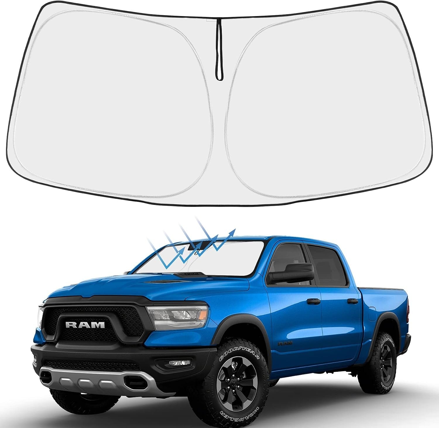 Proadsy custom-fit windshield sunshade for Ram Windshield Sunshades