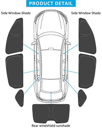 Proadsy Window Sun Shade for Honda Accord 2024 2023 2022 2021 2020 2019 2018 Side Window for Baby/Camping UV Rays and Privacy Protect Upgrade Accessories Set of 7
