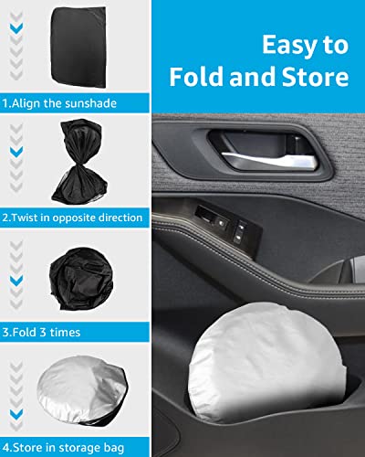 Windshield Sunshade Custom for Nissan Rogue 2023 2022 2021 Reflective Heat Sun UV Protector Foldable Front Window Shade Upgrade Accessories Certified Sustainable