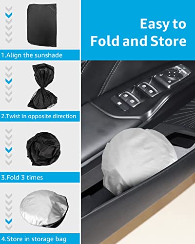 Proadsy 2024 Upgrade Windshield Sunshade Custom for Kia K5 2023 2022 2021 Reflective Heat Sun UV Protector Foldable Front Window Shade Accessories