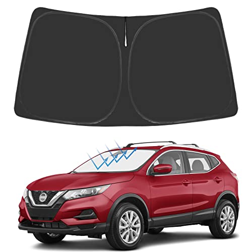 Windshield Sunshade Custom for Nissan Rogue 2023 2022 2021 Reflective Heat Sun UV Protector Foldable Front Window Shade Upgrade Accessories Certified Sustainable