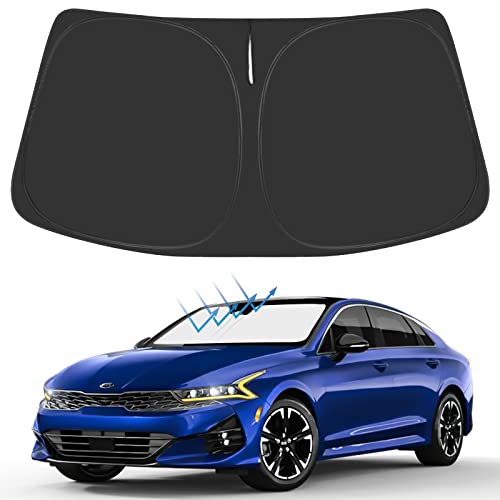 Proadsy 2024 Upgrade Windshield Sunshade Custom for Kia K5 2023 2022 2021 Reflective Heat Sun UV Protector Foldable Front Window Shade Accessories