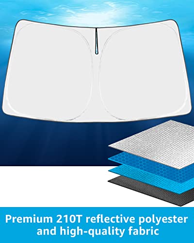 Windshield Sunshade Custom for Nissan Rogue 2023 2022 2021 Reflective Heat Sun UV Protector Foldable Front Window Shade Upgrade Accessories Certified Sustainable