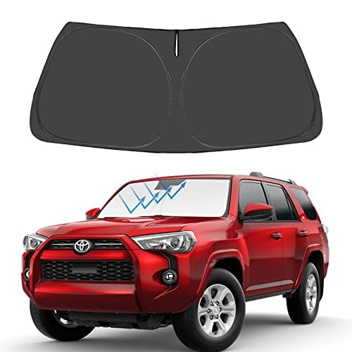Proadsy for 4Runner 2010-2024 2025 Windshield Sun Shade 4-Layer Foldable Front Sunshade Protector Sun Visor Blocks UV Rays Keep Car Cooler