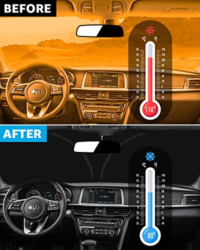 Proadsy 2024 Upgrade Windshield Sunshade Custom for Kia K5 2023 2022 2021 Reflective Heat Sun UV Protector Foldable Front Window Shade Accessories