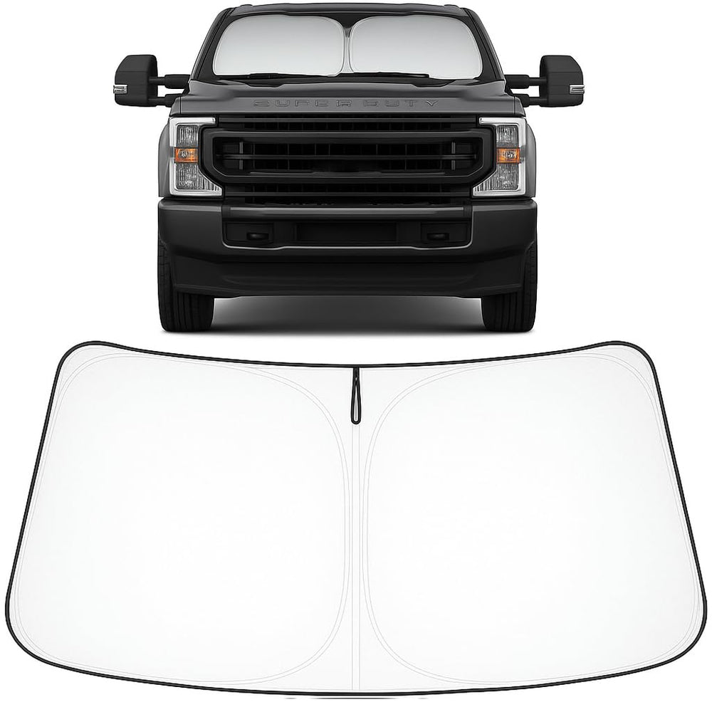 Proadsy 2025 Upgrade Front Windshield Sun Shade Foldable Sunshade Protector Custom Fit 2017-2024 2025 Ford Super Duty F-250 F250 F-350 F350 F-450 F450 F-550 F550 2Door 4Door Pickup Accessories