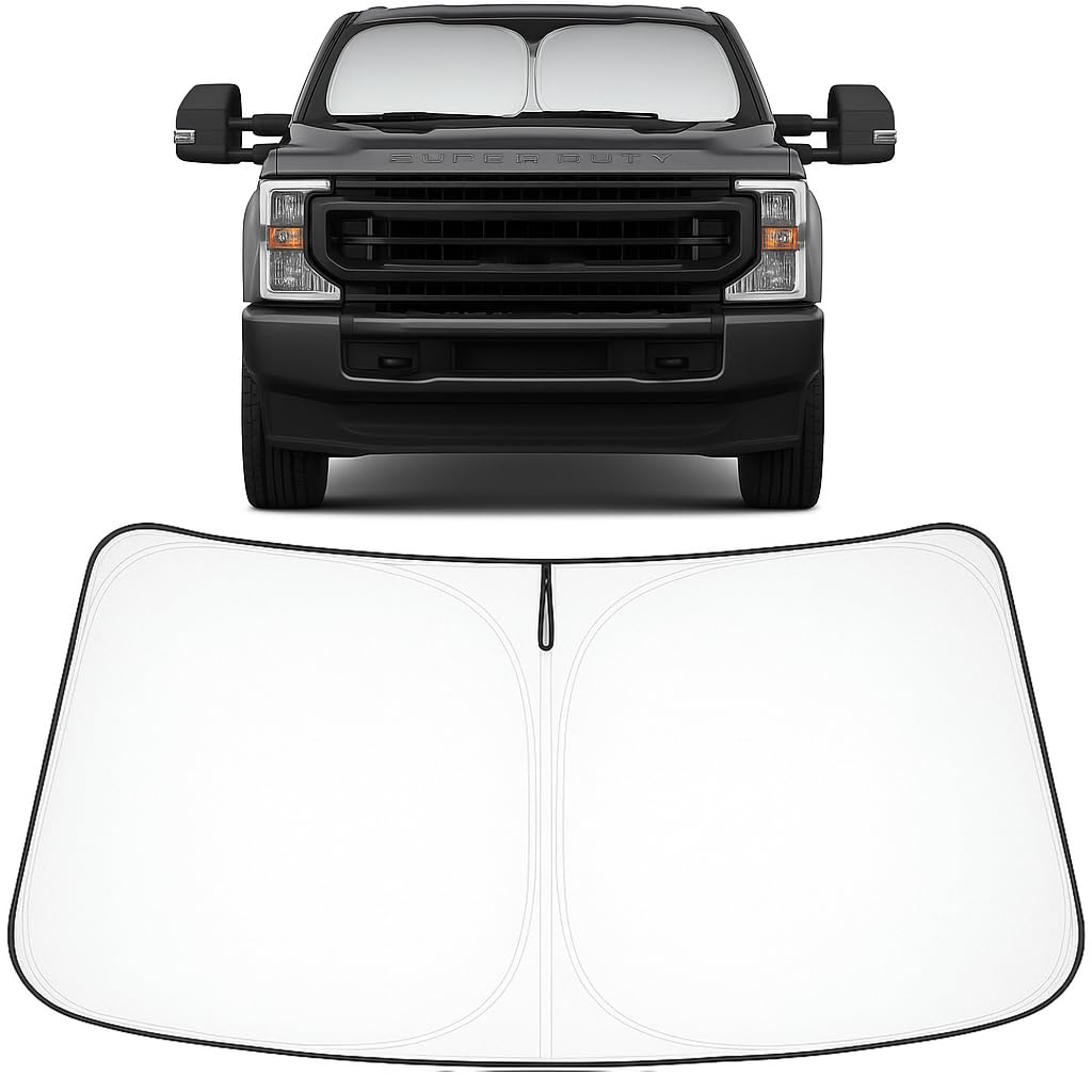 Proadsy 2026 Upgrade Front Windshield Sun Shade Foldable Sunshade Protector Custom Fit 2017-2025 2026 Ford Super Duty F-250 F250 F-350 F350 F-450 F450 F-550 F550 2Door 4Door Pickup Accessories