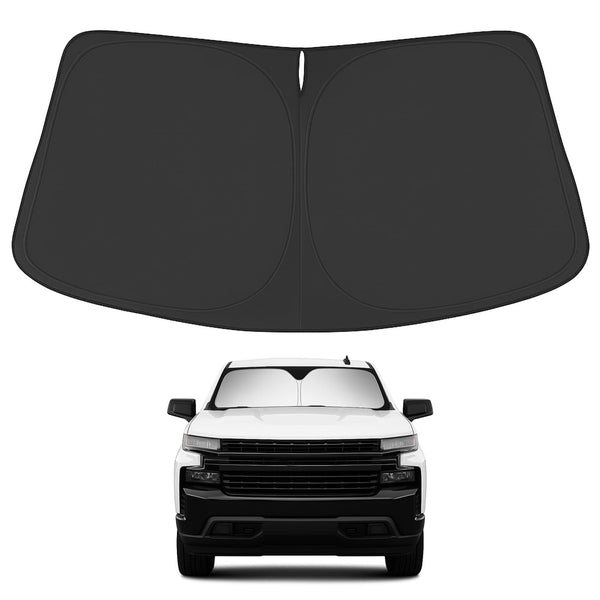 Proadsy Upgrade Front Windshield Sunshade Foldable Sun Shade Protector Custom Fit 2019-2025 Chevy Silverado 1500, Regular cab, Crew cab, Double Cab 2Dr 4Dr Accessories