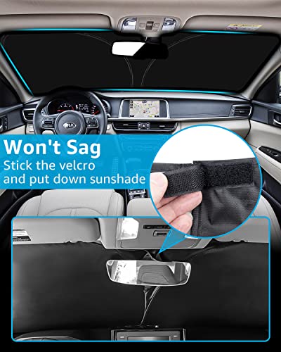 Proadsy 2024 Upgrade Windshield Sunshade Custom for Kia K5 2023 2022 2021 Reflective Heat Sun UV Protector Foldable Front Window Shade Accessories