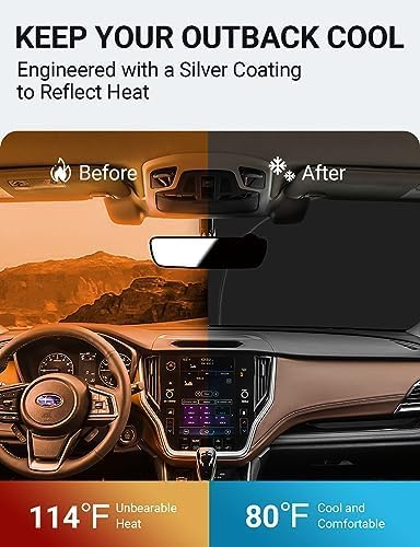 2020-2026 Subaru Outback custom-fit sunshade - clearing mirror sensor