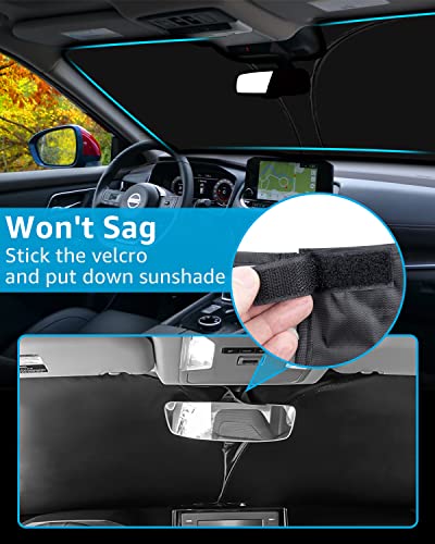Windshield Sunshade Custom for Nissan Rogue 2023 2022 2021 Reflective Heat Sun UV Protector Foldable Front Window Shade Upgrade Accessories Certified Sustainable