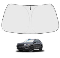 Proadsy 2026 Upgrade Front Windshield Sun Shade Foldable Sunshade Protector Custom for Jeep Cherokee 2014-2023 (Not for Jeep Grand Cherokee) Trailhawk Overland Limited Latitude Altitude Accessories