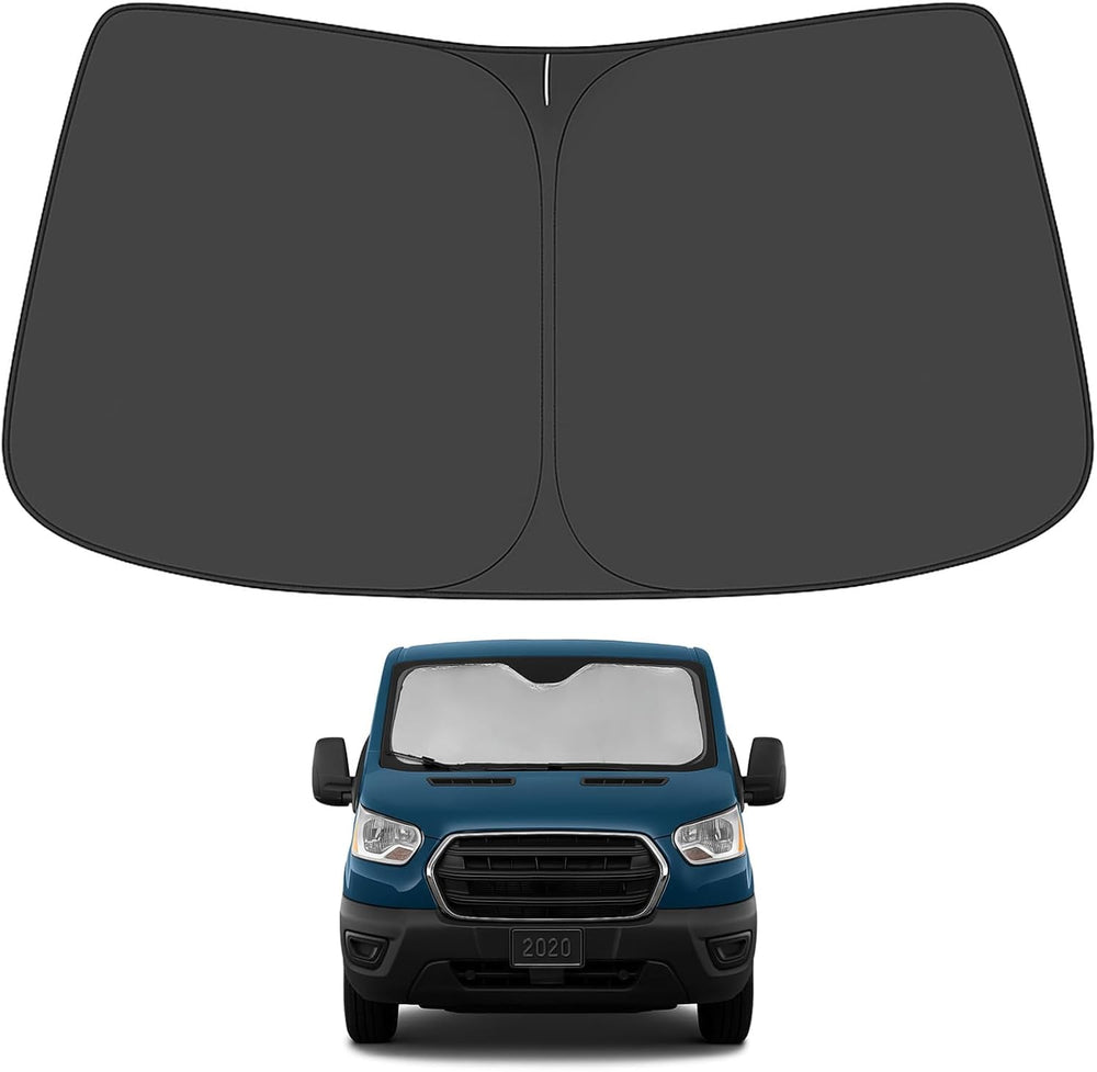 Proadsy for Ford Transit 2015-2024 2025 2026 Windshield Sun Shade 4-Layer Foldable Front Sunshade Protector Sun Visor Blocks UV Rays Keep Car Cooler