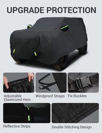 Proadsy Car Cover Compatible with Ford Bronco 2 Door 2021-2024 2025 2026 Windproof All Weather Waterproof Sun Rain UV Dust Snow Protection Outdoor Covers