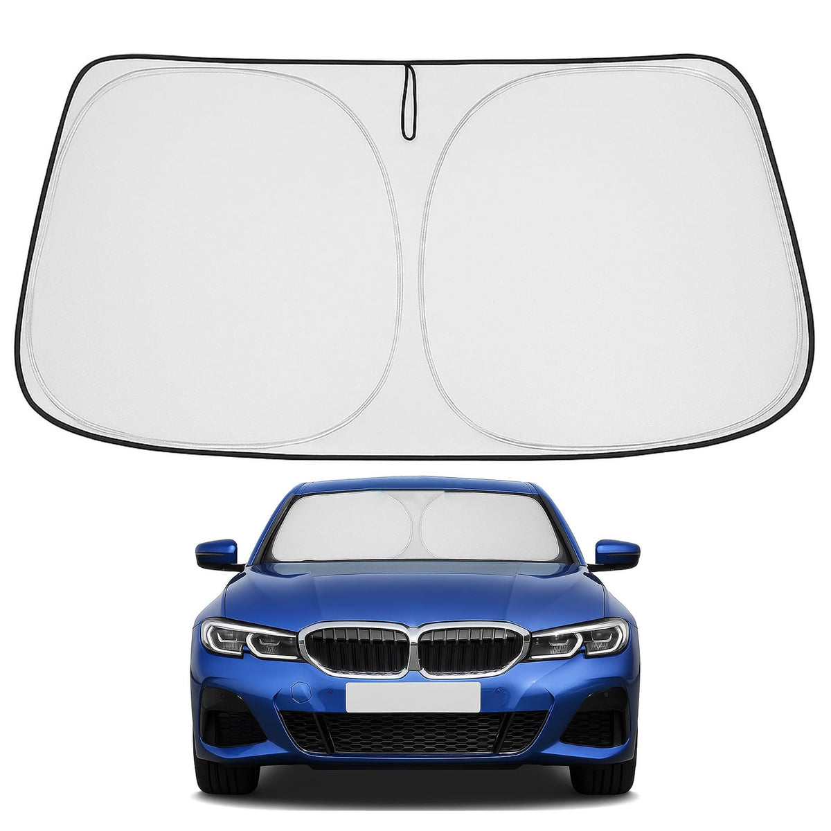 Proadsy 2026 Upgrade Front Windshield Sun Shade Foldable Sunshade Protector Custom Fit 2019-2025 BMW 3-Series 3 Series 330i Luxury, Sport Line, M Sport, M340i Sedan Accessories
