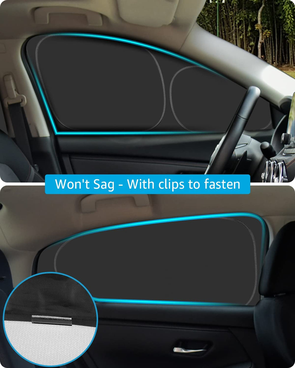 Proadsy Window Sun Shade for Nissan Sentra 2024 2023 2022 2021 2020 Side Window for Baby/Camping UV Rays and Privacy Protect Upgrade Accessories Set of 5