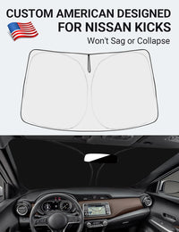 2018-2024 Nissan Kicks custom-fit sunshade - reflective side facing sun