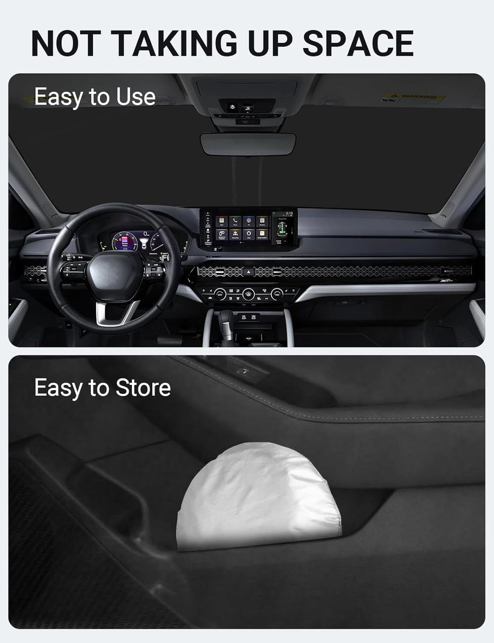 Proadsy 2025 Upgrade Windshield Sun Shade Custom Fit 2023-2024 Honda Accord 4-Layer Foldable Front Sunshade Protector Sun Visor Blocks UV Rays Keep Car Cooler
