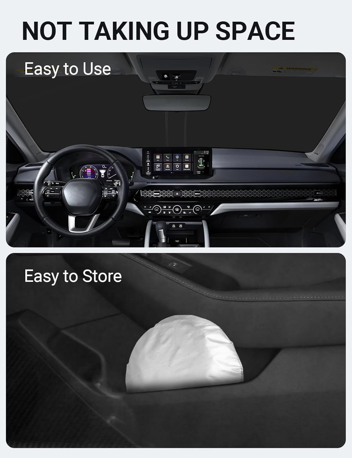 2023-2024 Honda Accord custom-fit sunshade - folded compact