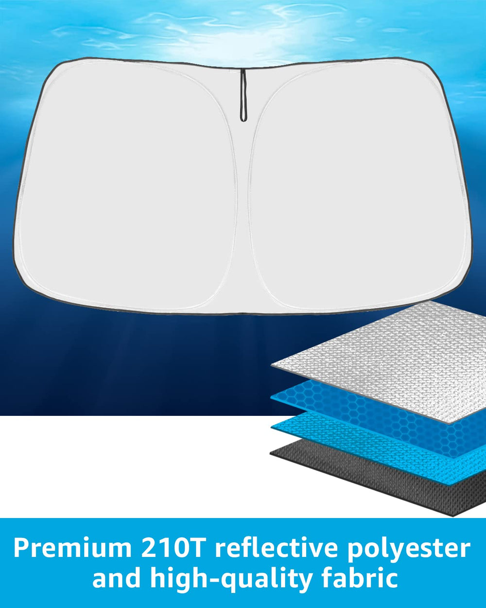 Windshield Sunshade Custom for Toyota Sienna 2023 2022 2021 Reflective Heat Sun UV Protector Foldable Front Window Shade Upgrade Accessories Certified Sustainable