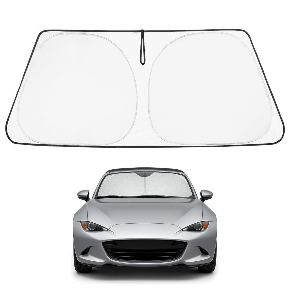 Proadsy 2025 Upgrade Windshield Sun Shade Custom Fit Mazda MX-5 Miata Convertible 2017-2019 4-Layer Foldable Front Sunshade Protector Sun Visor Blocks UV Rays Keep Car Cooler