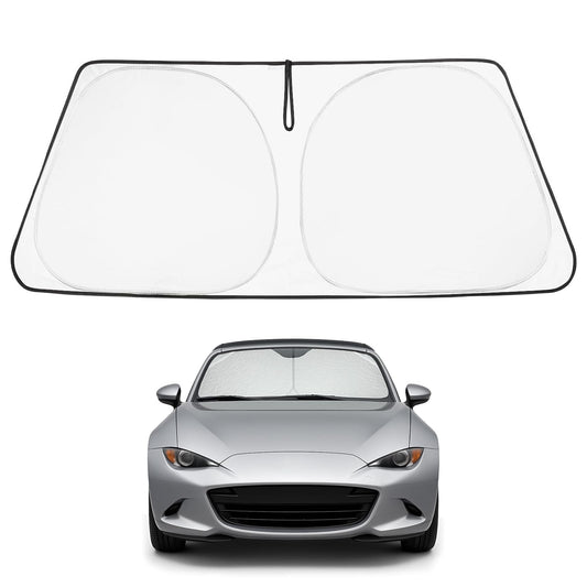 Proadsy 2025 Upgrade Windshield Sun Shade Custom Fit Mazda MX-5 Miata Convertible 2017-2019 4-Layer Foldable Front Sunshade Protector Sun Visor Blocks UV Rays Keep Car Cooler
