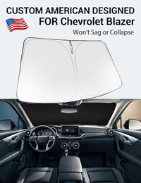 Custom American designed 2019-2026 Chevrolet Blazer windshield sunshade, will not sag or collapse