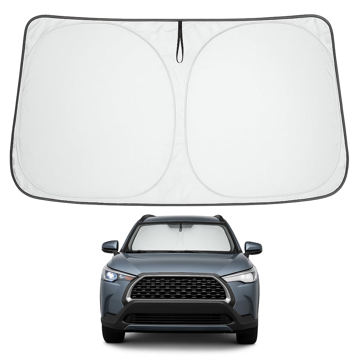 Proadsy Windshield Sun Shade for Toyota Corolla Cross 2022-2025 2026 (Not for Corolla) 4-Layer Foldable Front Window Sunshade Protector Keep Car Cooler