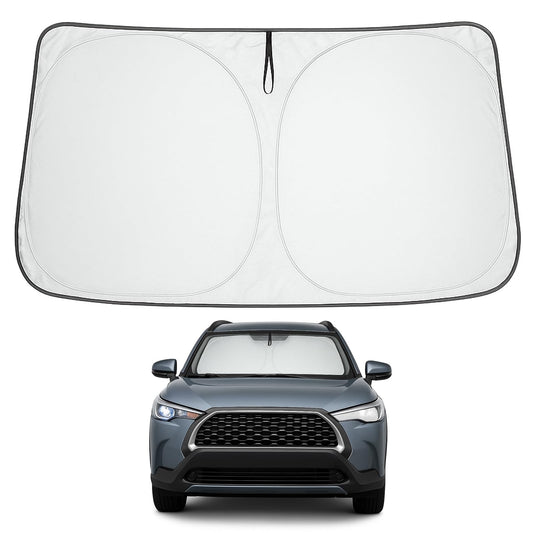 Proadsy 2025 Upgrade Windshield Sun Shade Custom Fit 2022-2024 2025 Toyota Corolla Cross (Not for Corolla) 4-Layer Foldable Front Window Sunshade Protector Keep Car Cooler